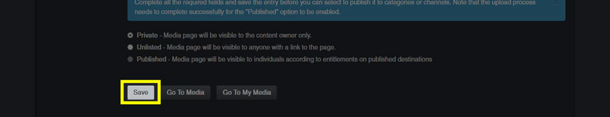 location of save button on the media upload form