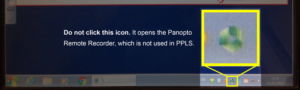 Location of the Panopto Remote Recorder icon on the taskbar